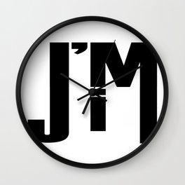 I'M JIM Wall Clock | Black and White, Typography, Graphic Design, People 