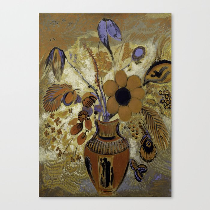 Odilon Redon "Etruscan Vase with Flowers" Canvas Print