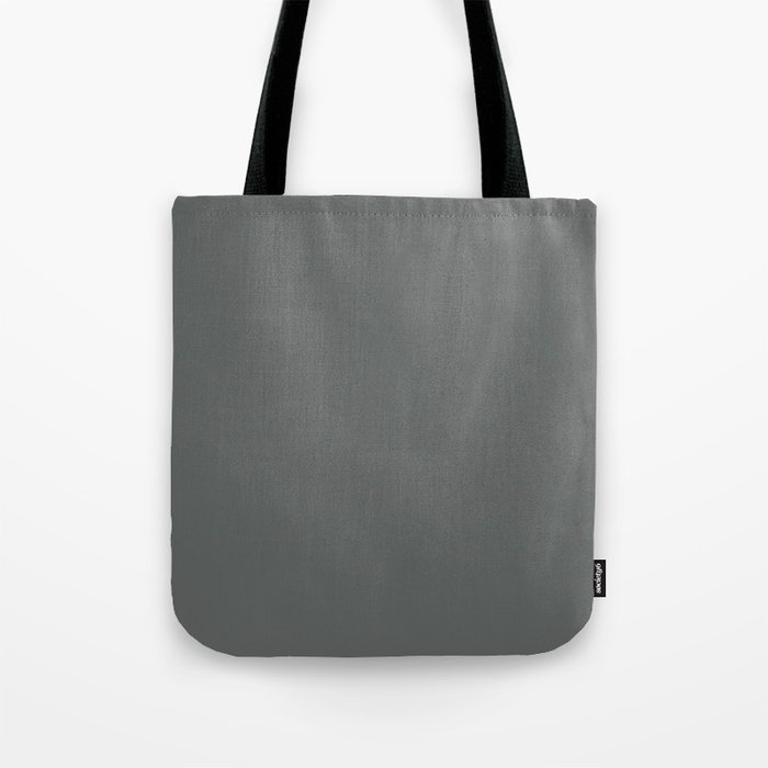 Pewter, Steel, Dark Gray Solid Color Pairs with Farrow and Ball - Down Pipe - Dark Lead Gray 26 Tote Bag
