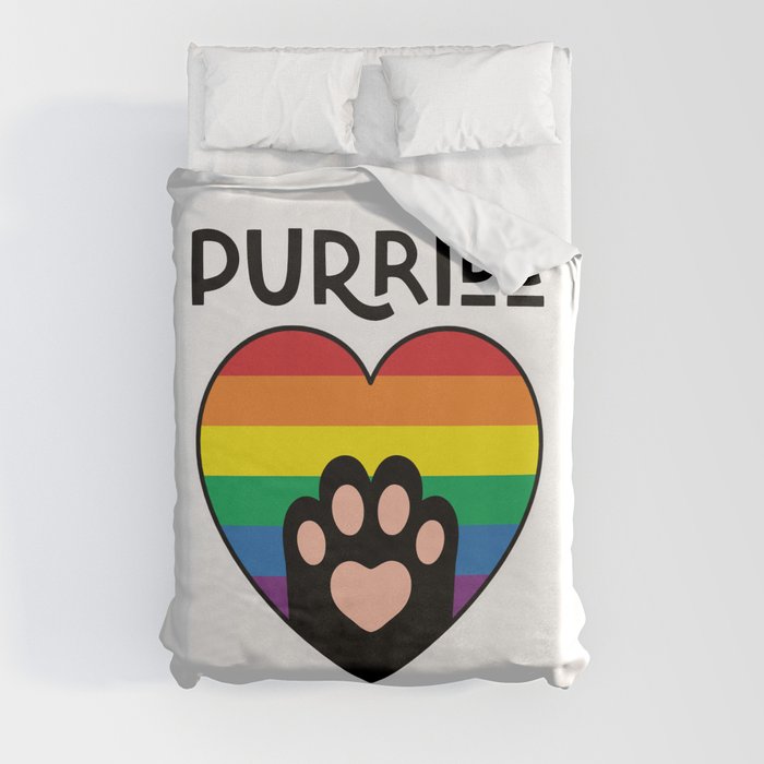 Pride Paw Rainbow Flag Duvet Cover