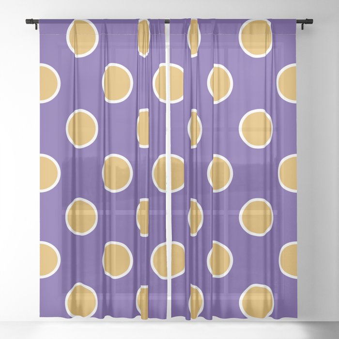 Geometric Orbital Candy Dot Circles Golden Yellow Purple Sheer