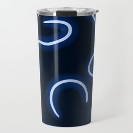 Neon Hearts Blue Travel Mug
