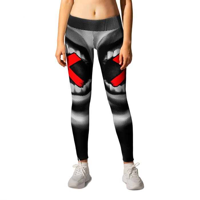 Code of Silence / Halftone portrait of silenced shouting CG man Leggings