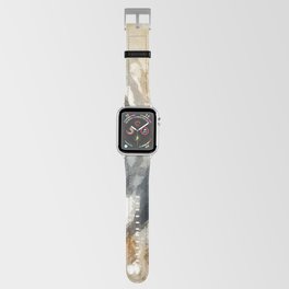 Splash: liquid abstract in black, white and brown Apple Watch Band