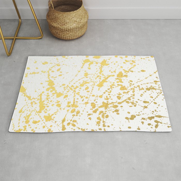 Splat White Gold Rug By Projectm Society6