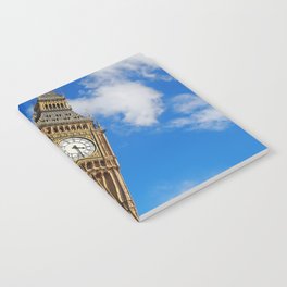 Great Britain Photography - Big Ben Under The Blue Slightly Clouded Sky Notebook