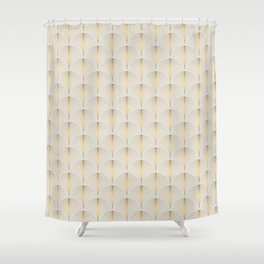 Golden Fan Leaf Art Deco Shower Curtain