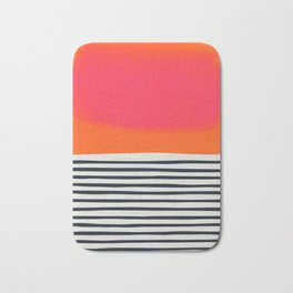Sunset Ripples Bath Mat | Colourfield, Water, Orange, Abstract, Curated, Graphicdesign, Sun, Sunshine, Sea, Summer 