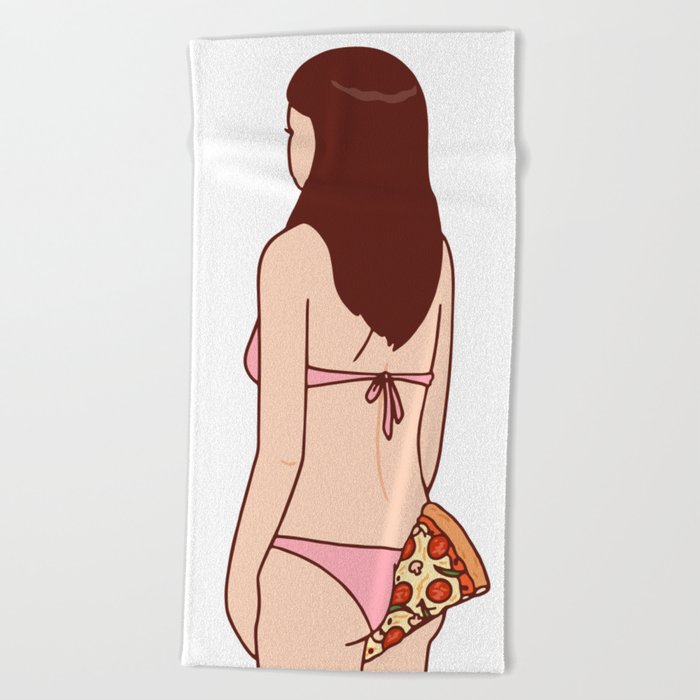 Girl & Pizza : Hip Beach Towel