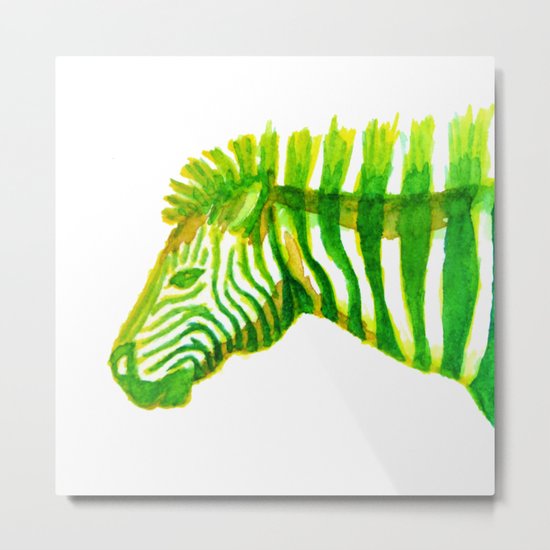 Zebra Watercolor Print Metal Print