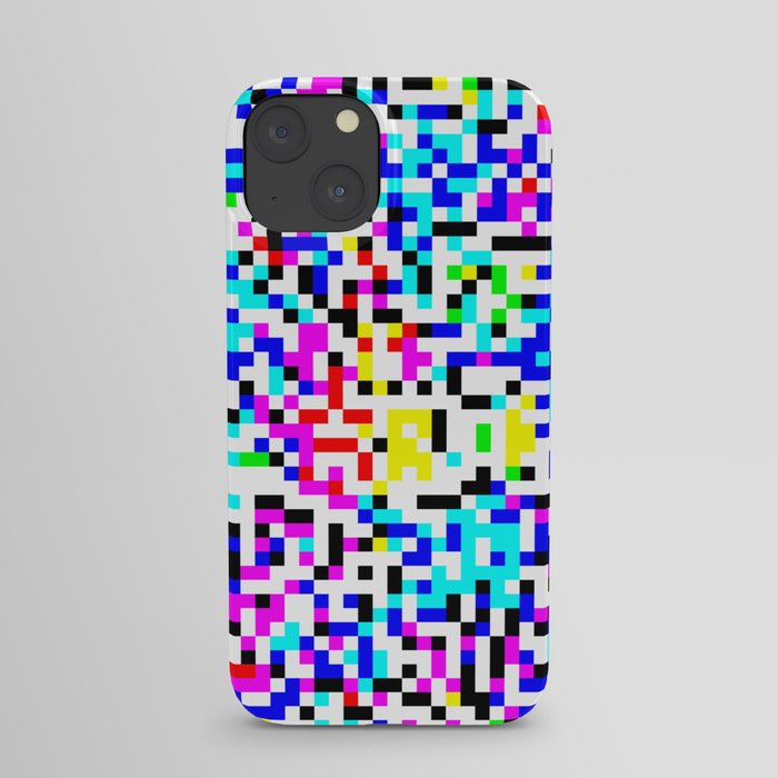 Retro 8-bit Multicolored Pixel Confetti Pattern Design  iPhone Case
