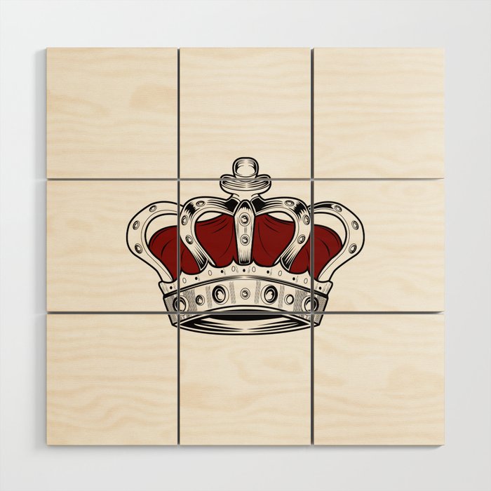 Crown - Red Wood Wall Art