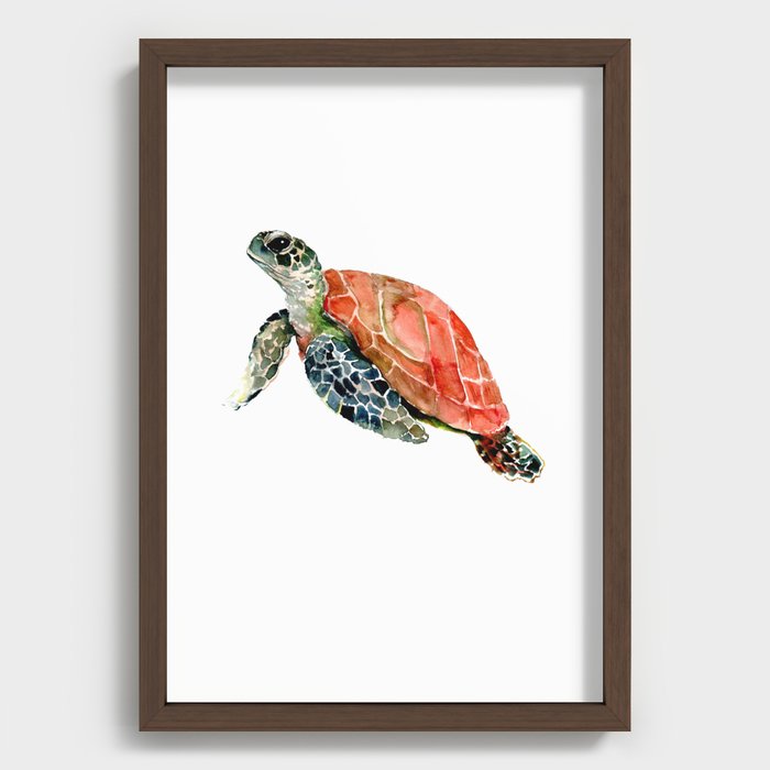 Modern Decorative Turtle Art Canvas Shadow Box - 10x10
