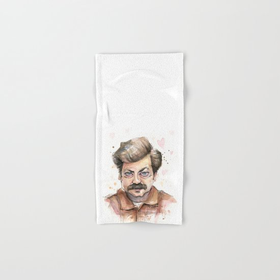 Ron Swanson Love Valentine Portrait Hand & Bath Towel
