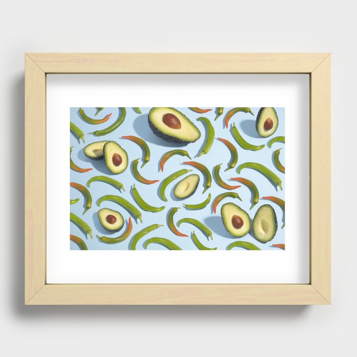 Chilli and avocado Recessed Framed Print