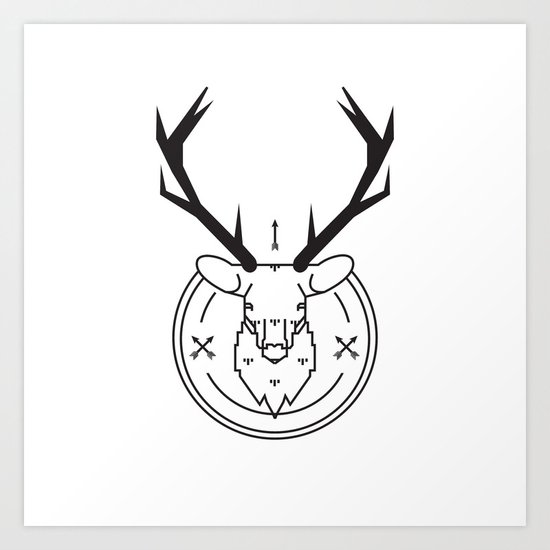 Hunters head Art Print