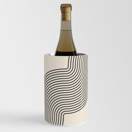 River Wind Mid Century Modern Minimalist Line Art  Wine Chiller