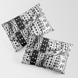 analog synthesizer system - modular black and white Pillow Sham