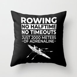 Rowing boat Crew Workout Canoe Paddle Kayak Throw Pillow