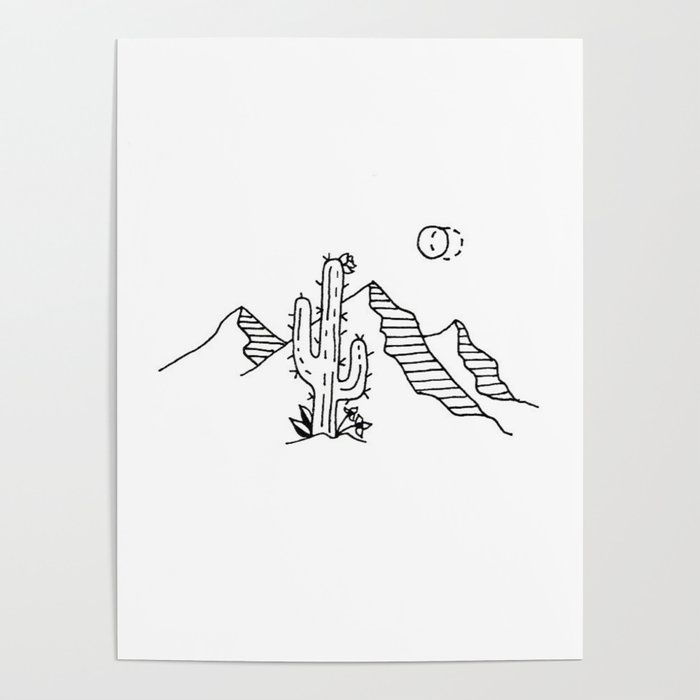 Desert Saguaro Cactus Mountain Range Under Double Moon Poster By Lapetitemesange Society6 2) from the middle of the rectangle, draw one vertical and one horizontal line equally dividing the shape. desert saguaro cactus mountain range under double moon poster by lapetitemesange