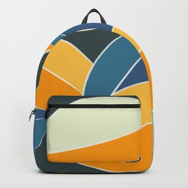 Soft Colorful Leaves Foliage Abstract Nature Art Drawing In Vintage 50s & 60s Color Palette Backpack