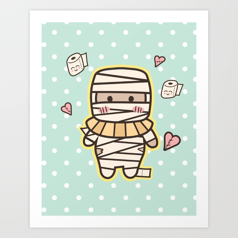 Kawaii Little Mummy Art Print by Wild Card Graphics | Society6 Kawaii Little Mummy Art Print by Wild Card Graphics | Society6