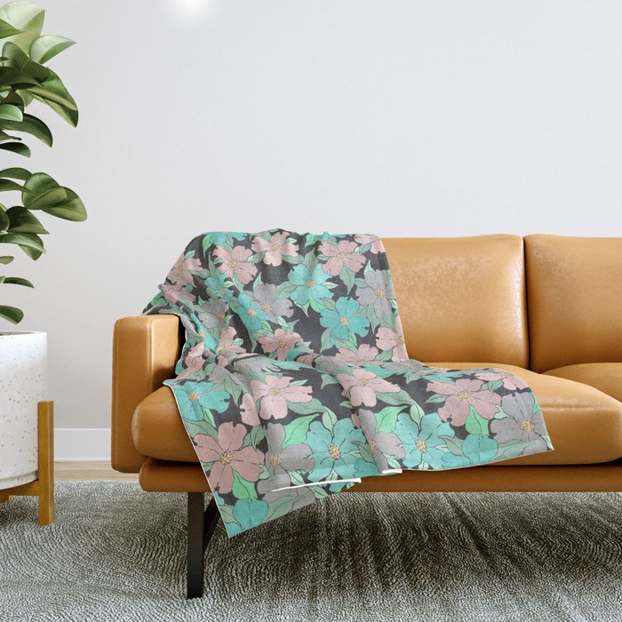 dark and pastel flowering dogwood symbolize rebirth and hope Throw Blanket