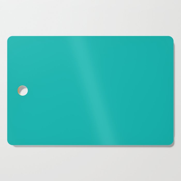 Tiffany Blue Solid Color Popular Hues Patternless Shades of Cyan Collection Hex #0abab5 Cutting Board