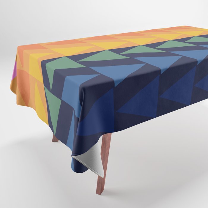 Day and Night Rainbow Triangles Tablecloth