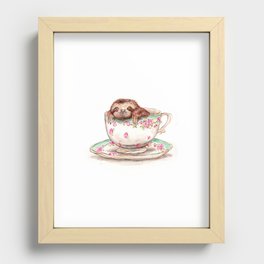 Sloth in the Teacup Recessed Framed Print