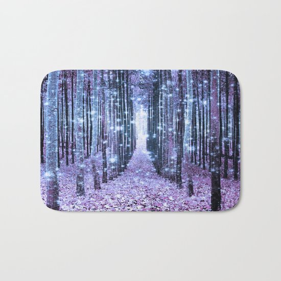 Magical Forest Lavender Ice Blue Periwinkle Bath Mat