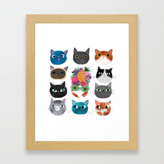 Cats, cats, cats! Framed Art Print