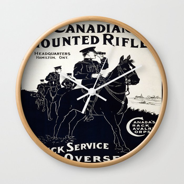 Vintage poster - Canadian Mounted Rifles Wall Clock