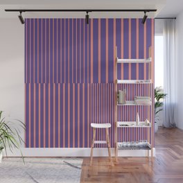 Stripes Pattern and Lines 6 in Blooming Blush Violet Wall Mural