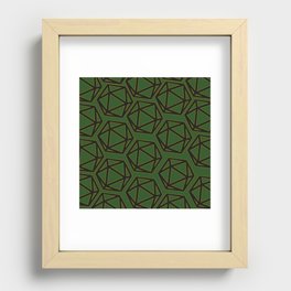 D20 Pattern - Green Gold Black Recessed Framed Print