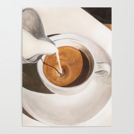 Morning Coffee Watercolor Painting Poster