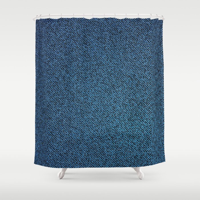 Dark Blue Jeans Modern Collection Shower Curtain