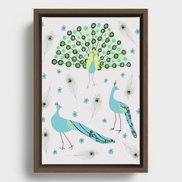 Peacocks Framed Canvas