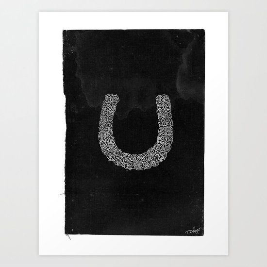 Rose Horse Shoe Art Print