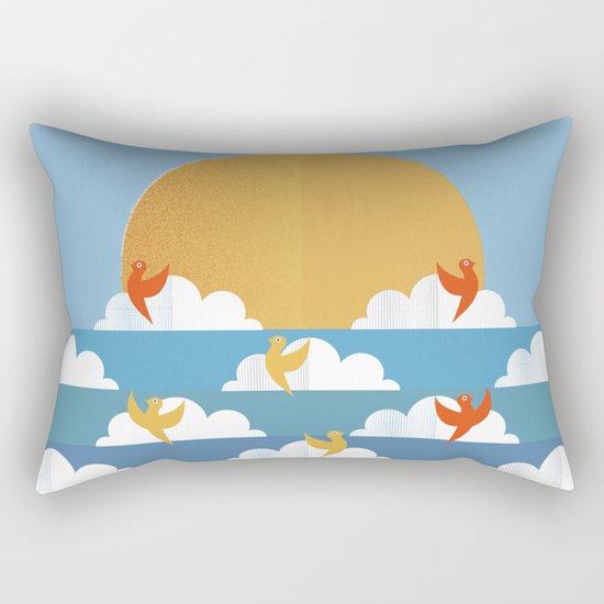 Birds Flying High Rectangular Pillow