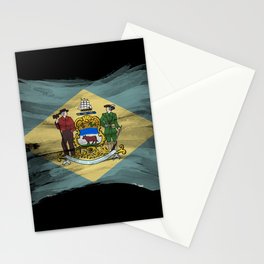 Delaware state flag brush stroke, Delaware flag background Stationery Card