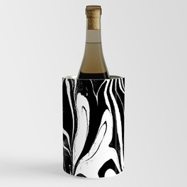 Black & White Marble Swirls Wine Chiller