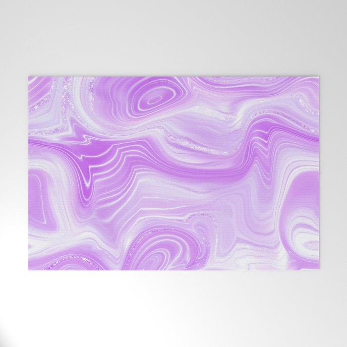 Aesthetic Soft Lilac Crystal Marble Welcome Mat