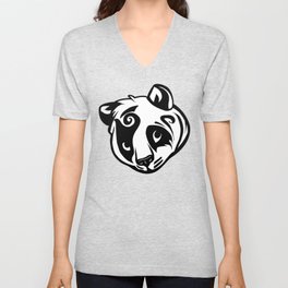 Panda Head LineArt  V Neck T Shirt