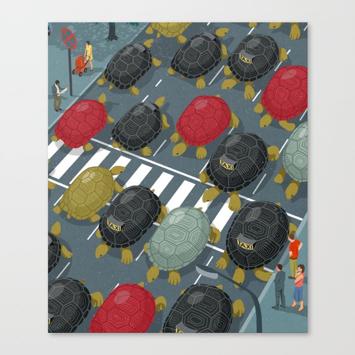 Tortoise traffic Canvas Print