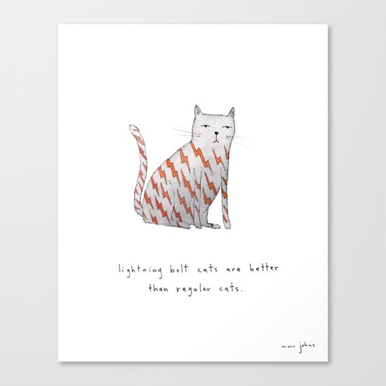 lightning bolt cats are better Canvas Print