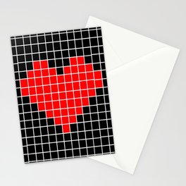 Heart and love 41 version pixel art Stationery Card