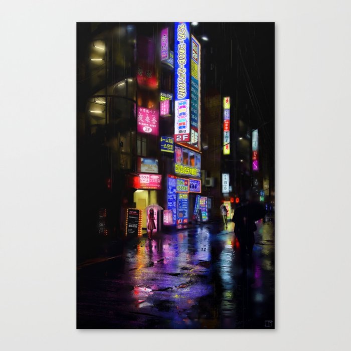 Japan - city - night 1 Canvas Print