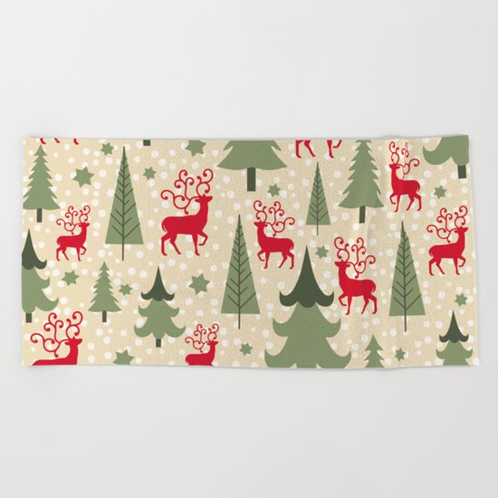 Christmas ornaments Beach Towel