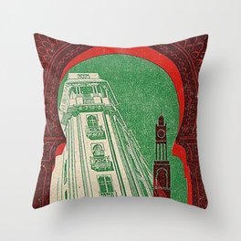 Casablanca Morocco Vintage Travel Poster Throw Pillow